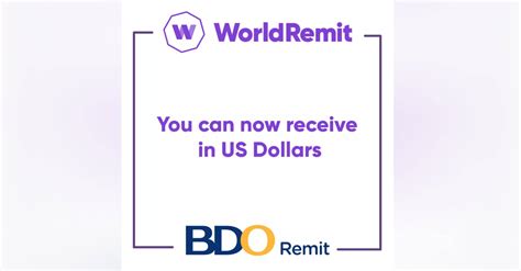 bdo send money abroad|WorldRemit & BDO Remit help Pinoys get their USD payouts.